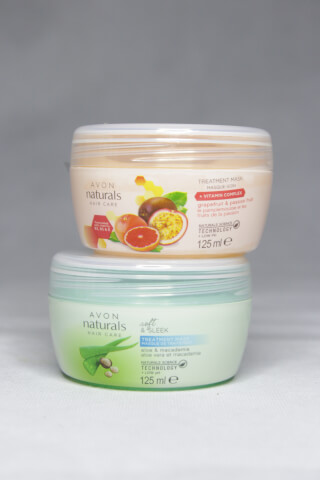 Avon naturals hair care products, a hair mask with natural ingredients for healthy hair.