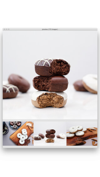 A stack of three tasty donuts with missing bites, perfect for dessert enthusiasts and sweet treat lovers.
